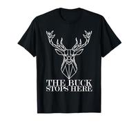 Humour de Chasse The Buck s'arrête Ici Chasseur de cerf T-Shirt