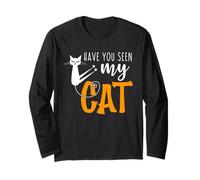 Humour de chat mignon d'Halloween - Have You Seen My Cat Moms & Dads Manche Longue