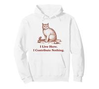 Humour de Chat Vintage, Je vis Ici. Je ne contribue Rien Sweat à Capuche