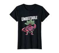 Humour de Force de Betterave imbeetable Super-héros T-Shirt Graphique avec Valeur, Femme, Noir, M