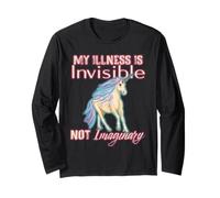 Humour de maladie Invisible, Licorne, Douleur Chronique, Handicap Manche Longue