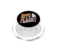 Humour de ménopause rétro avec Fleur Chaude et Flashy PopSockets PopGrip pour MagSafe