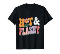 Humour de ménopause rétro avec fleur chaude et flashy T-Shirt