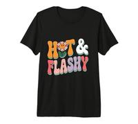 Humour de ménopause rétro avec Fleur Chaude et Flashy T-Shirt Haut de Gamme