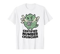 Humour de Nerd mathématique certifié Number Cruncher T-Shirt Graphique avec Valeur, Homme, Blanc, M