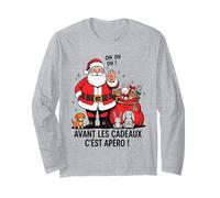 Humour De Noël - Avant Les Cadeaux C’est Apéro Père Noel Manche Longue