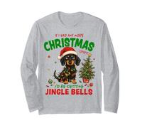 Humour de Noël drôle Teckel Jingle Bells Humour de Vacances Manche Longue