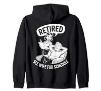 Humour de père à la Retraite : See Wife for Schedule Fun Badge Design Sweat à Capuche