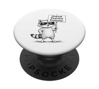 Humour de Raton Laveur de manifestant Pacifique Non payé PopSockets PopGrip Adhésif
