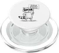 Humour de Raton Laveur de manifestant Pacifique Non payé PopSockets PopGrip pour MagSafe