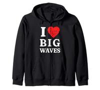 Humour de Surfeur Humoristique I Love (Am Scared of) Big Waves Surf Humour Sweat à Capuche