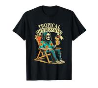 Humour de Vacances Squelette Tropical Sombre dépression T-Shirt