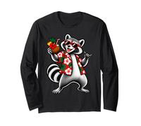 Humour de Vacances Tropical Raton Laveur Noix de Coco Manche Longue