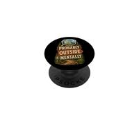 Humour Dehors mentalement Typographie Amusante PopSockets PopGrip Adhésif