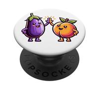 Humour drôle aubergine pêche drôle inapproprié risque adulte PopSockets PopGrip Interchangeable