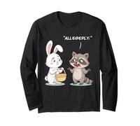 Humour drôle Lapin de Pâques Raton Laveur Voleur de Chocolat Manche Longue