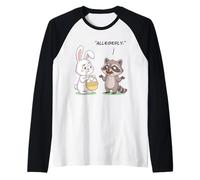 Humour drôle Lapin de Pâques Raton Laveur Voleur de Chocolat Manche Raglan