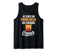 Humour Drôle Ours Je suis Un Grincheux Au Grand Cœur Débardeur