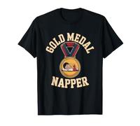 Humour du Sommeil Champion De La Sieste Olympique Medaille T-Shirt