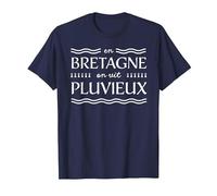 Humour en Bretagne on VIT Pluvieux Temps Breton T-Shirt, Homme, Bleu Marine, 6XL