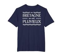 Humour en Bretagne on VIT Pluvieux Temps Breton T-Shirt, Homme Grandes Tailles, Bleu Marine, 2X Tall