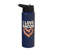 Humour en forme de cœur I Love Bacon Stainless Steel Insulated Water Bottle
