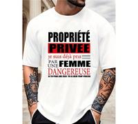 Humour et avertissement Propriété privée, déjà pris par une femme dangereuse, si tu peux lire ceci, tu es déjà trop proche, pour un style décontracté, Casual Tee, col rond homme. Découvrez notre T-shi