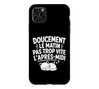 Humour flemme Doucement Le Matin Chat Dodo Coque pour iPhone 11 Pro Max