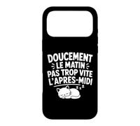 Humour flemme Doucement Le Matin Chat Dodo Coque pour iPhone 17 Pro Max