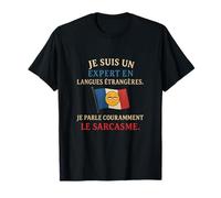 Humour Francais Sarcasme Expert Langues Drapeau Sarcastan T-Shirt