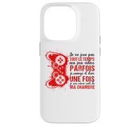 Humour Gamer Parfois Je Mange Et Dors Coque pour iPhone 14 Pro