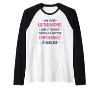 Humour Gendarmerie Femme Super Gendarme Manche Raglan