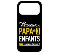 Humour Heureux Papa de 3 Enfants pour père fatigué Coque pour iPhone 17 Pro Max