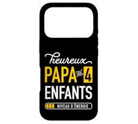 Humour Heureux Papa de 4 Enfants pour père fatigué Coque pour iPhone 17 Pro