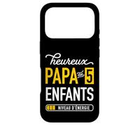 Humour Heureux Papa de 5 Enfants pour père fatigué Coque pour iPhone 17 Pro