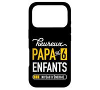Humour Heureux Papa de 6 Enfants pour père fatigué Coque pour iPhone 17 Pro