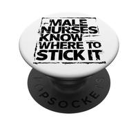Humour Infirmier Homme Citation Professionnelle PopSockets PopGrip Adhésif