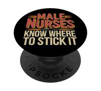 Humour Infirmier Homme Citation Professionnelle PopSockets PopGrip Adhésif