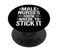 Humour Infirmier Homme Citation Professionnelle PopSockets PopGrip Adhésif