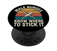 Humour Infirmier Homme Citation Professionnelle PopSockets PopGrip Adhésif