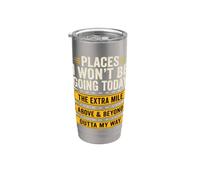 Humour introverti drôle « Places I Won't Be Going Today » Gobelet isotherme en acier inoxydable double paroi