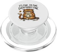 Humour introverti drôle Sarcastique Amoureux des Chats Totally Fine Mood PopSockets PopGrip pour MagSafe