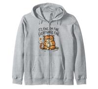 Humour introverti drôle Sarcastique Amoureux des Chats Totally Fine Mood Sweat à Capuche
