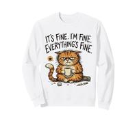 Humour introverti drôle Sarcastique Amoureux des Chats Totally Fine Mood Sweatshirt
