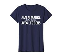 Humour J'en AI Marre D'être Sympa avec Les Gens T-Shirt, Femme, Bleu Marine, XXL