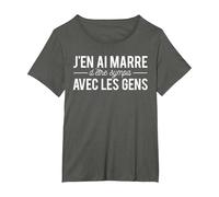 Humour J'en AI Marre D'être Sympa avec Les Gens T-Shirt, Femme Grandes Tailles, Asphalte, 5X