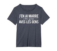 Humour J'en AI Marre D'être Sympa avec Les Gens T-Shirt, Femme Grandes Tailles, Bleu Chiné, 5X