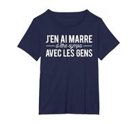 Humour J'en AI Marre D'être Sympa avec Les Gens T-Shirt, Femme Grandes Tailles, Bleu Marine, 5X