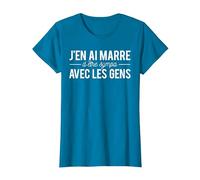 Humour J'en AI Marre D'être Sympa avec Les Gens T-Shirt, Femme, Saphir, XS