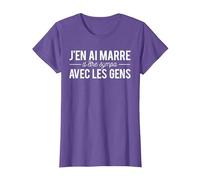 Humour J'en AI Marre D'être Sympa avec Les Gens T-Shirt, Femme, Violet Chiné, L